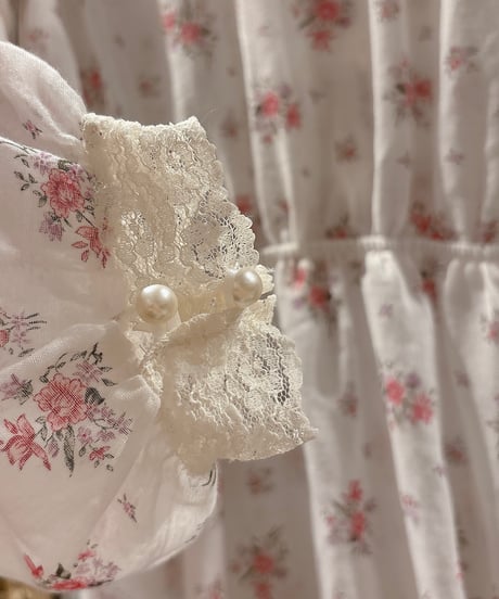 70s vintage flower pattern lace dress