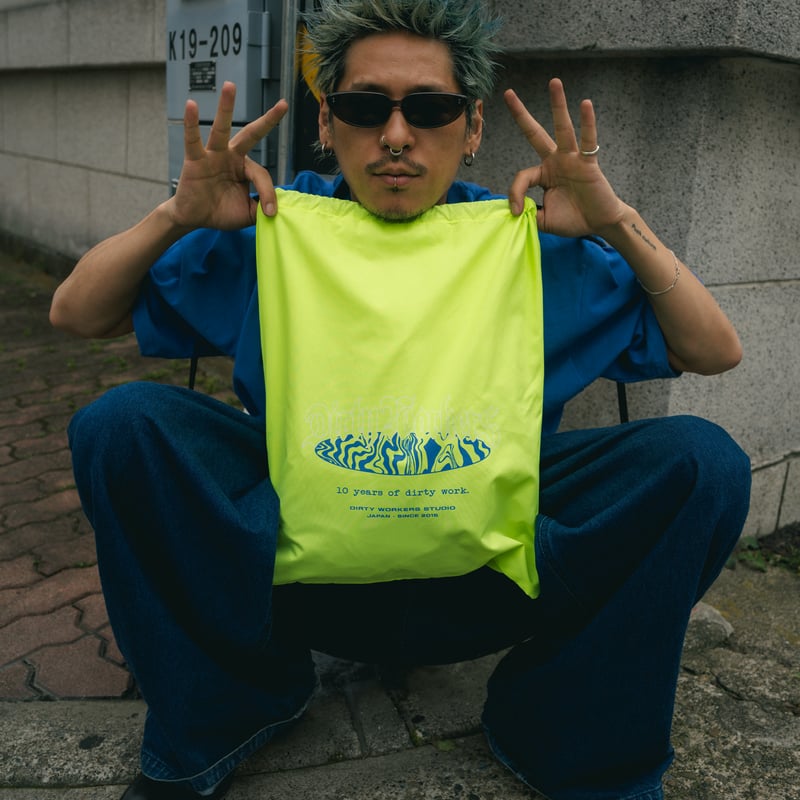 DWS 10YEARS NAPSACK_NEON YELLOW 大号(47cm×40cm)※受