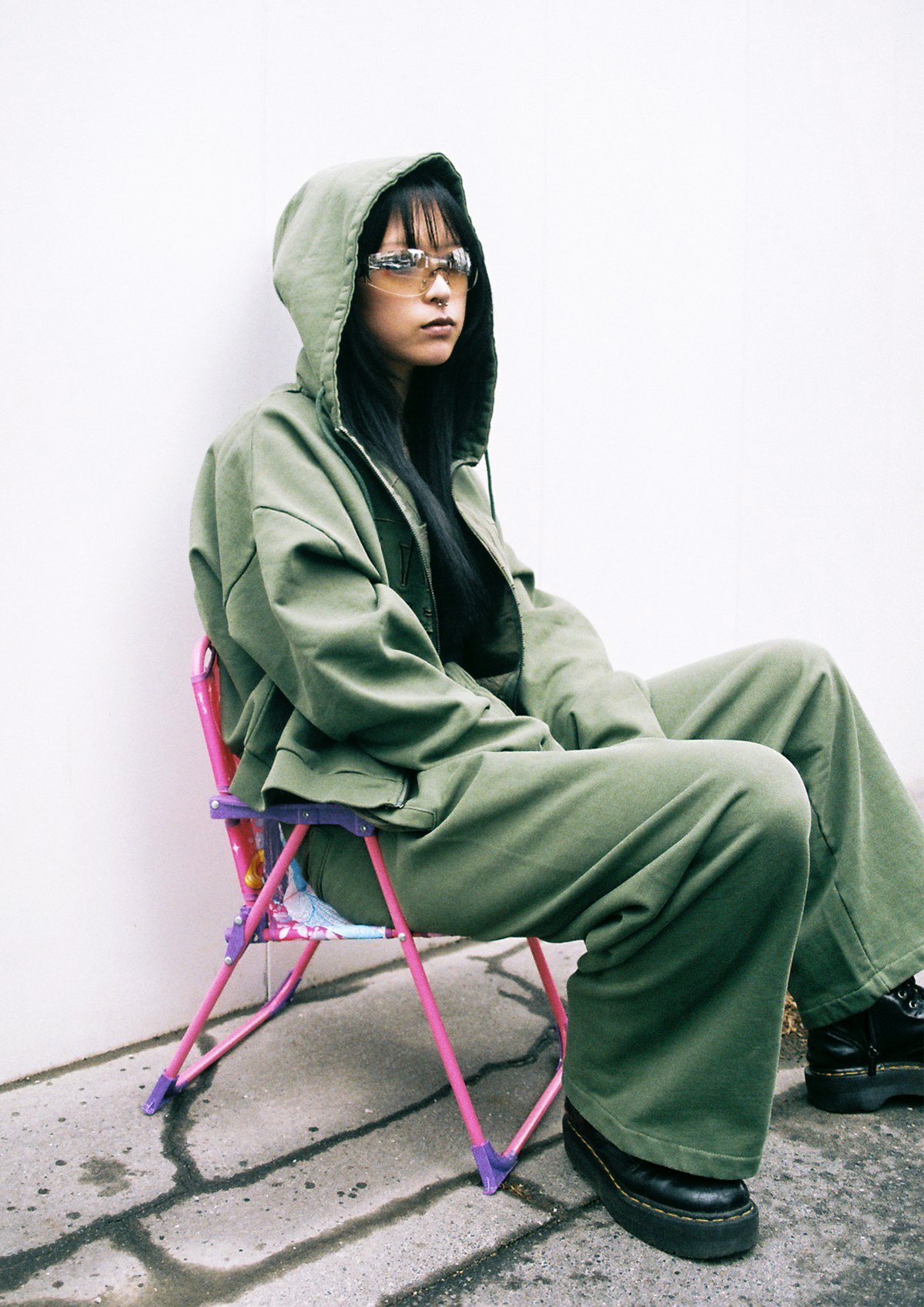 14oz “Home Town” Full ZIP Hoodie_Dusty Green ※受 14oz “Home Town” Full ZIP Hoodie_Dusty Green ※受