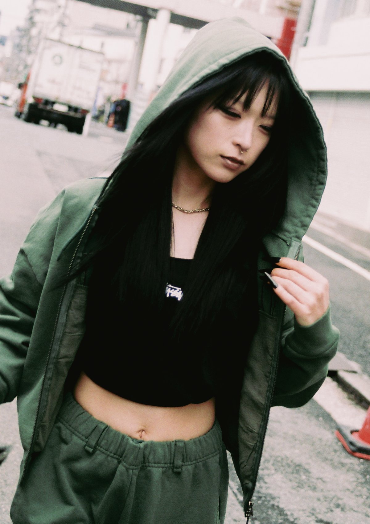 14oz “Home Town” Full ZIP Hoodie_Dusty Green ※受 14oz “Home Town” Full ZIP Hoodie_Dusty Green ※受
