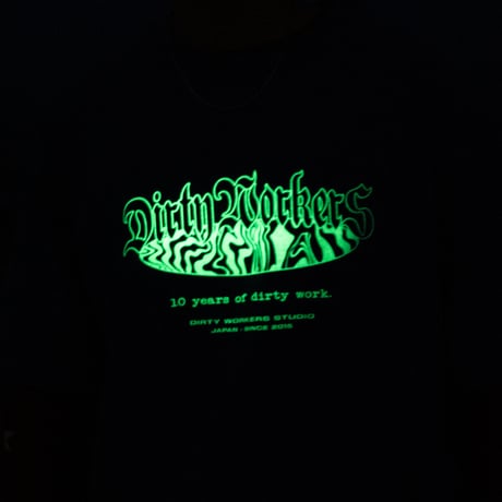 DWS 10YEARS GLOW IN THE DARK-PRINT TEE_BLUE※受注販売