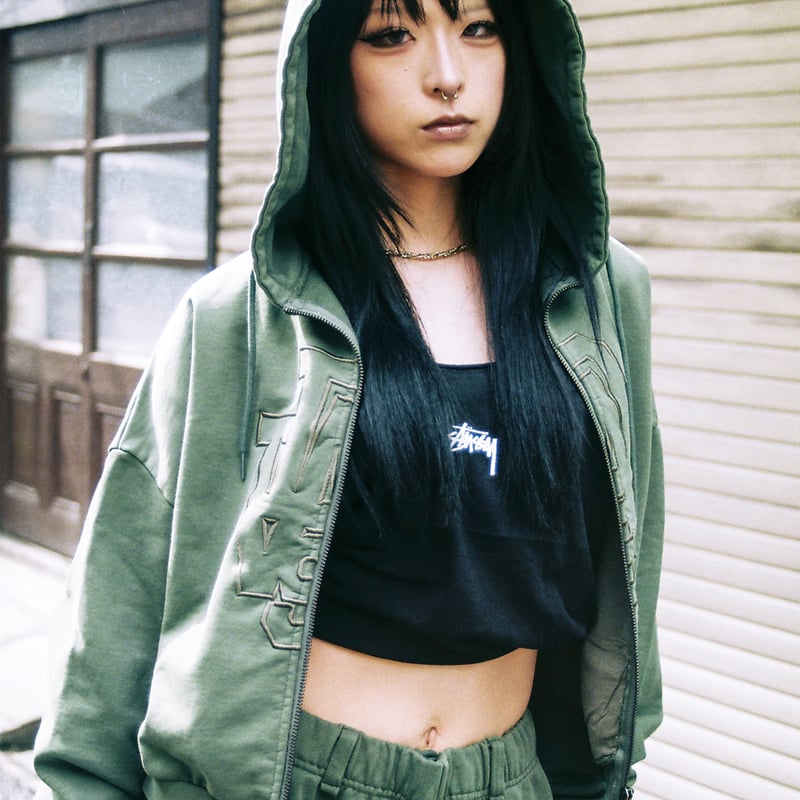 14oz “Home Town” Full ZIP Hoodie_Dusty Green ※受 14oz “Home Town” Full ZIP Hoodie_Dusty Green ※受