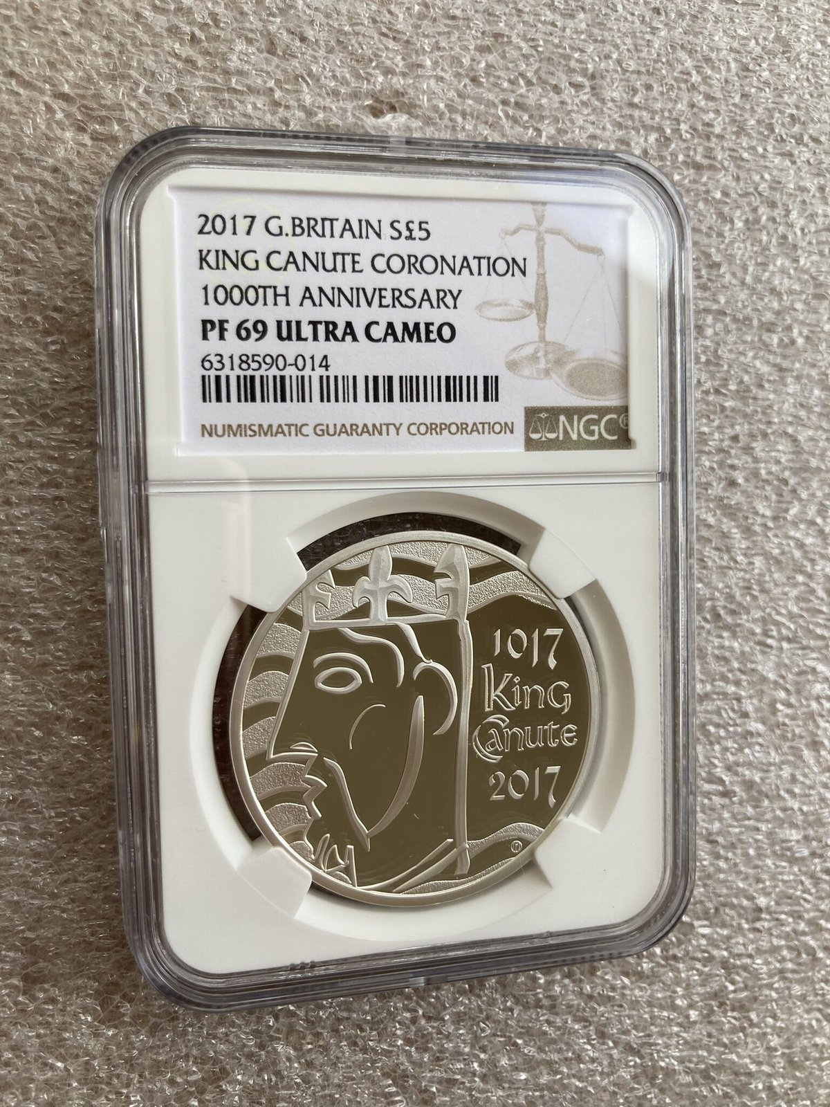 NGC・PF69UC】2017 キングクヌート 戴冠1000周年 5ポンド銀貨 シルバー プ...