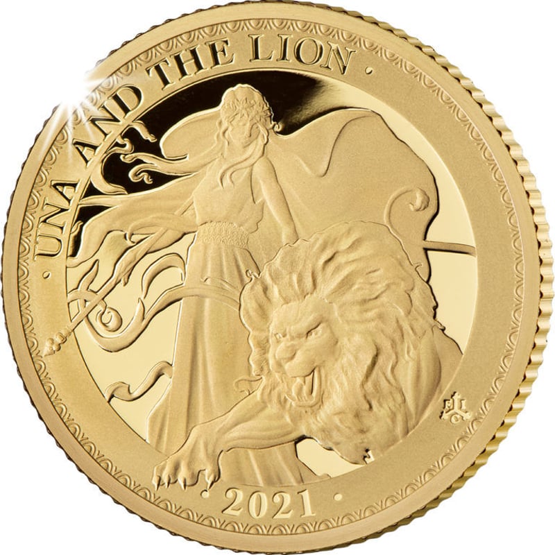 2021年 ウナとライオン セントヘレナ 1/4オンス金貨 プルーフコイン