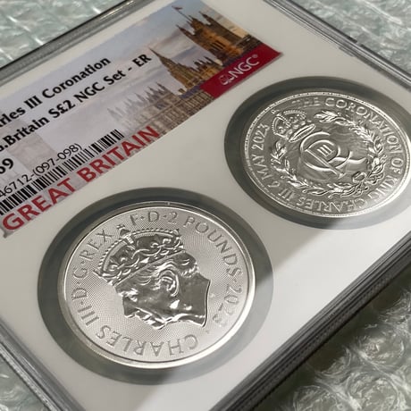 【デュアルホルダー・2枚組スラブ】NGC鑑定MS69 チャールズ3世戴冠式 ブリタニア銀貨セット シルバーコイン ロイヤルミント BRITANNIA Royal Mint