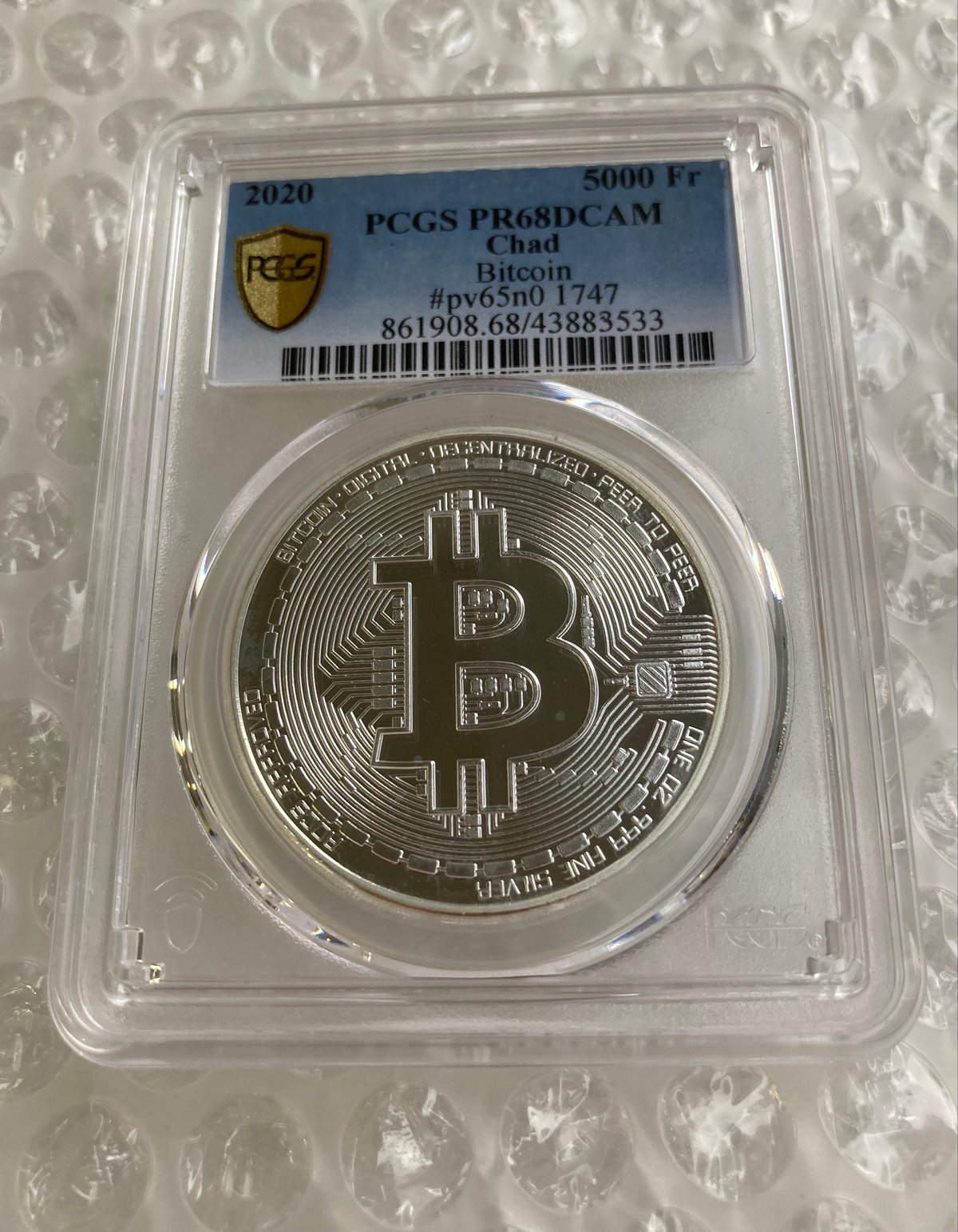 PCGS鑑定最高鑑定・PR68】 ビットコイン チャド共和国 CFAフラン