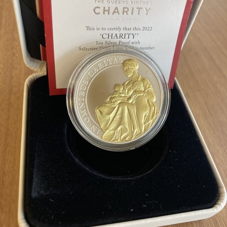 Gilt版 女王の美徳シリーズ 慈愛 チャリティ CHARITY 2022 セントヘレナ 1オンス銀貨 シルバー プルーフコイン 金メッキ