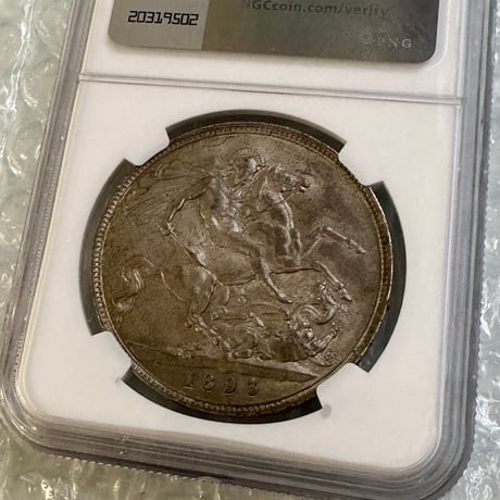 NGC鑑定MS62 クラウン銀貨 ヴィクトリア女王 1893年 ヴェールヘッド シルバー アンティークコイン イギリス 英国 ハーフではない