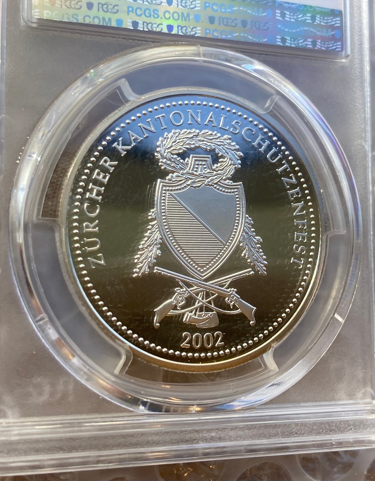 最高鑑定評価 PCGS鑑定PR70 スイス チューリッヒ射撃祭2002年 ウナと