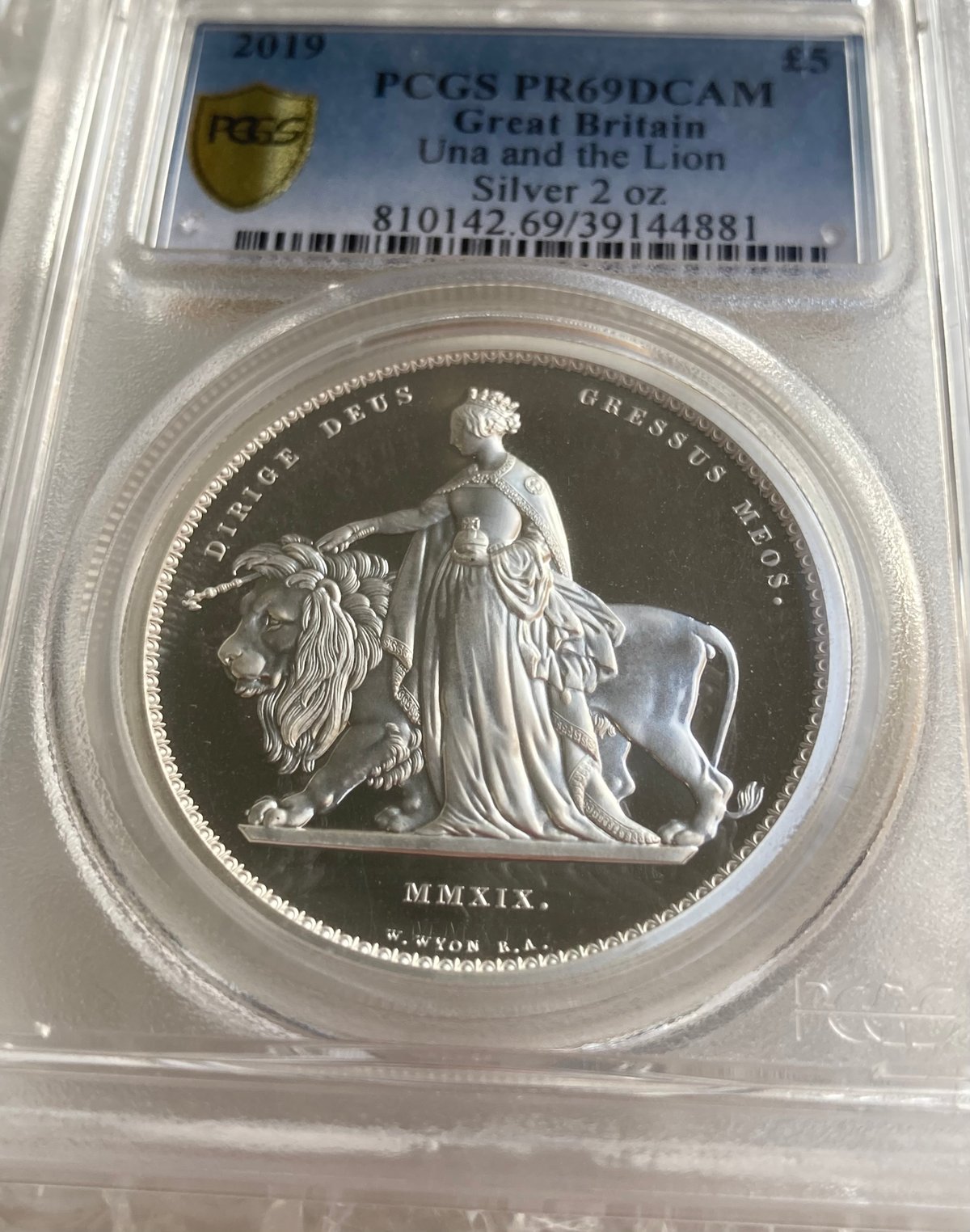 PCGS鑑定PR69 ロイヤルミント版 ウナとライオン 2019年 2オンス銀貨