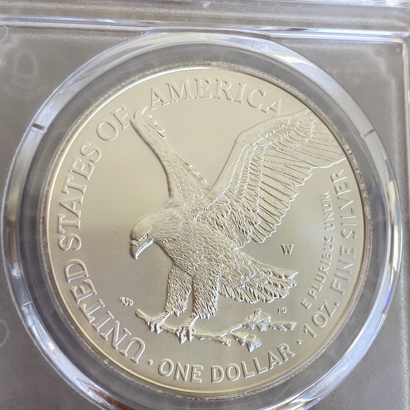 2021年アメリカイーグル銀貨 MS70 FOI マーカンティサインラベル アメリカ 2021-(P) 1ドル1オンス 銀貨 PCGS MS70 シルバー