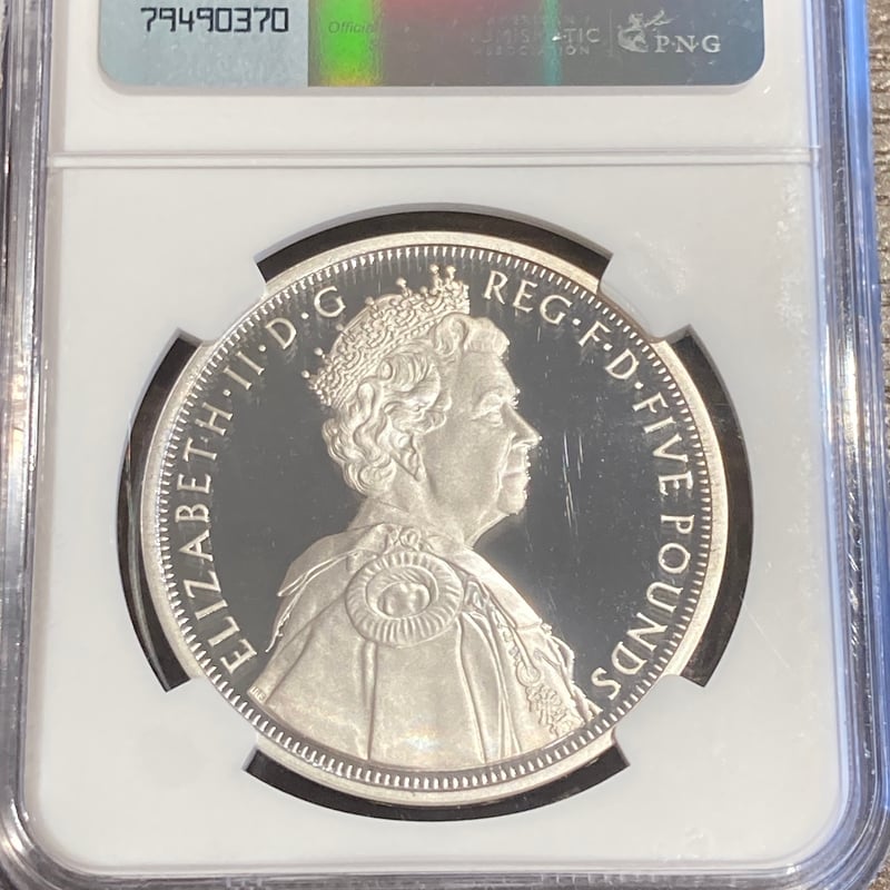2012年 イギリス ダイヤモンドジュビリー 5オンス 銀貨 NGC PF69