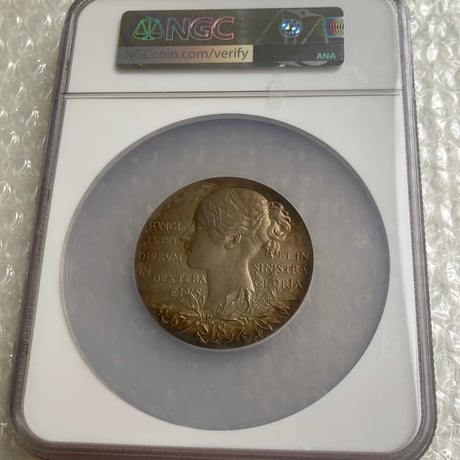 【NGC鑑定MS64】1897年 ヴィクトリア女王 ダイヤモンドジュビリー 銀 アンティーク シルバーメダル 55mm ヤングヘッド Victoria ×銀貨・コイン