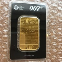 007 1オンス 金 ゴールドバー 英国 イギリス ロイヤルミント James Bond 1oz gold bar Royal Mint インゴッド 延棒