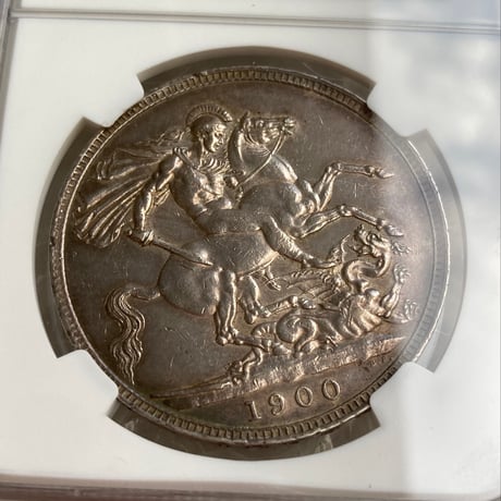 1900年LⅧ クラウン銀貨 ヴィクトリア女王 ヴェールヘッド NGC鑑定AU 英国 イギリス シルバーコイン アンティークコイン CLEANED