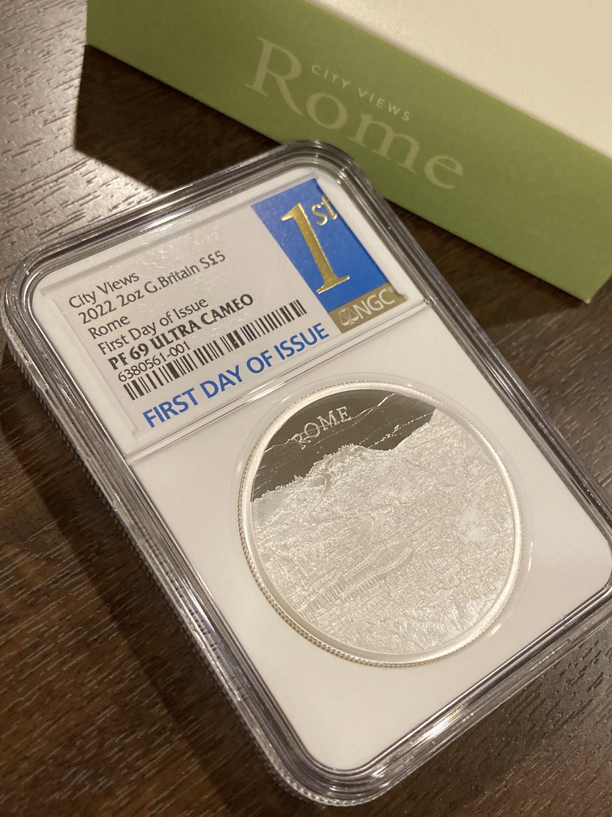 NGC69鑑定+FDI・発行即日鑑定】2オンス銀貨 都市景観 ローマ 2022年