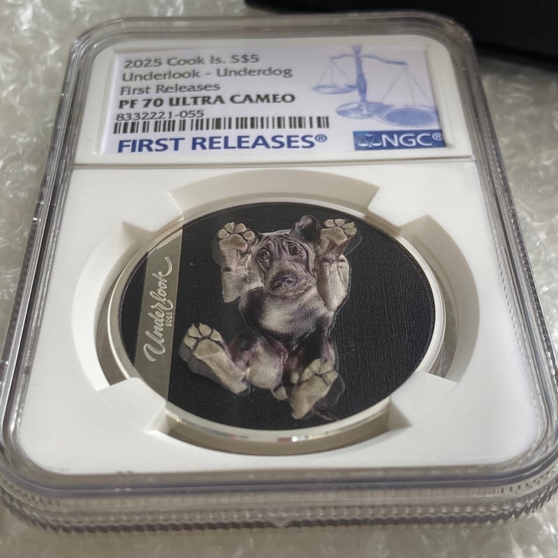 NGC鑑定PF70+FR クック諸島 2025年 アンダールック・ドッグ イヌ