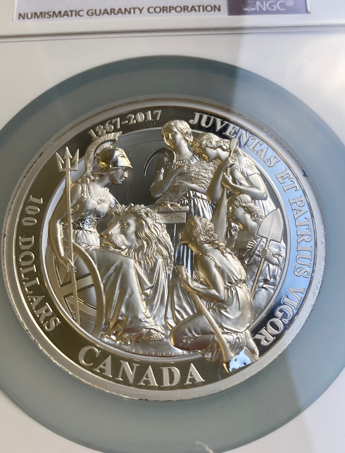 NGC鑑定PF69・100カナダドル版】カナダのウナとライオン 10オンス銀貨