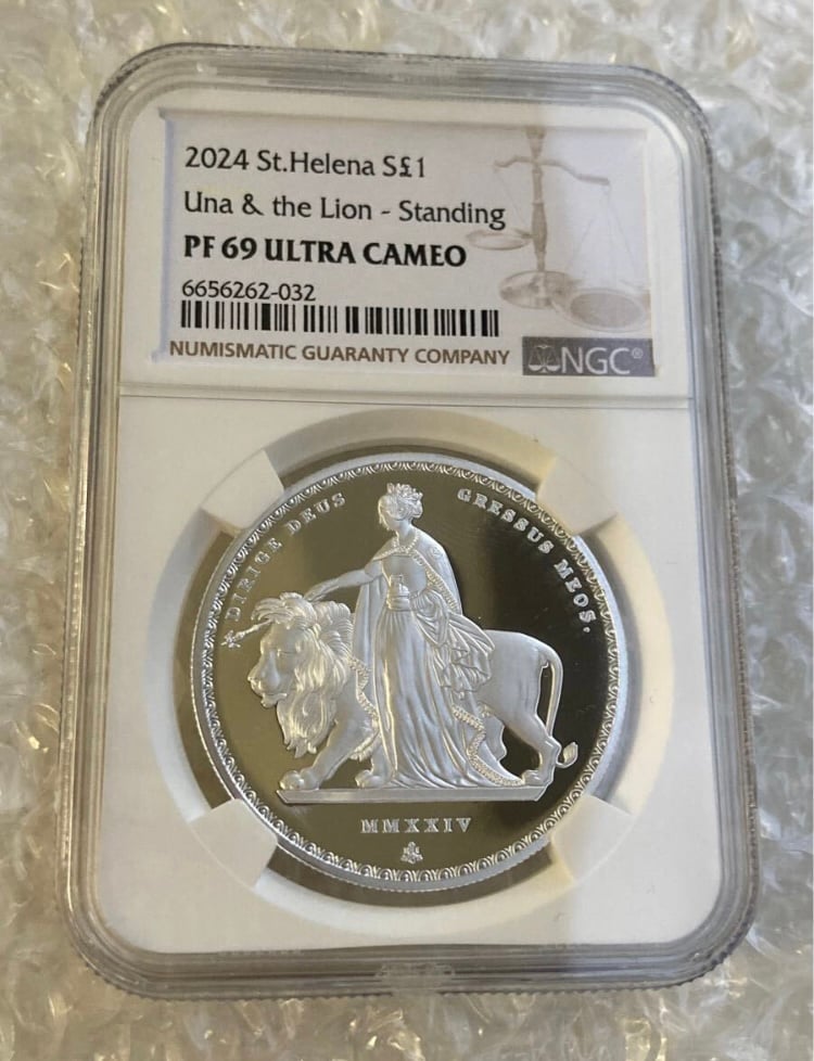 2024 ウナライオンプルーフ 限定 2024年版 NGC鑑定PF69 ウナとライオン 東インド会社 ウィリアム