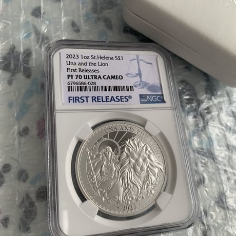 【NGC鑑定PF70】ウナとライオン 2023年 イギリス領セントヘレナ造幣局 1オンス銀貨 シルバー プルーフコイン Una Lion