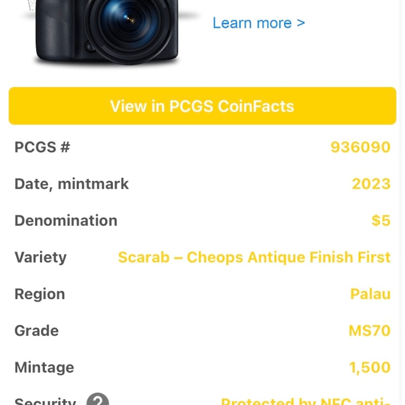 PCGS鑑定MS70+FDI】古代エジプト スカラベ 2023年 パラオ共和国 発行