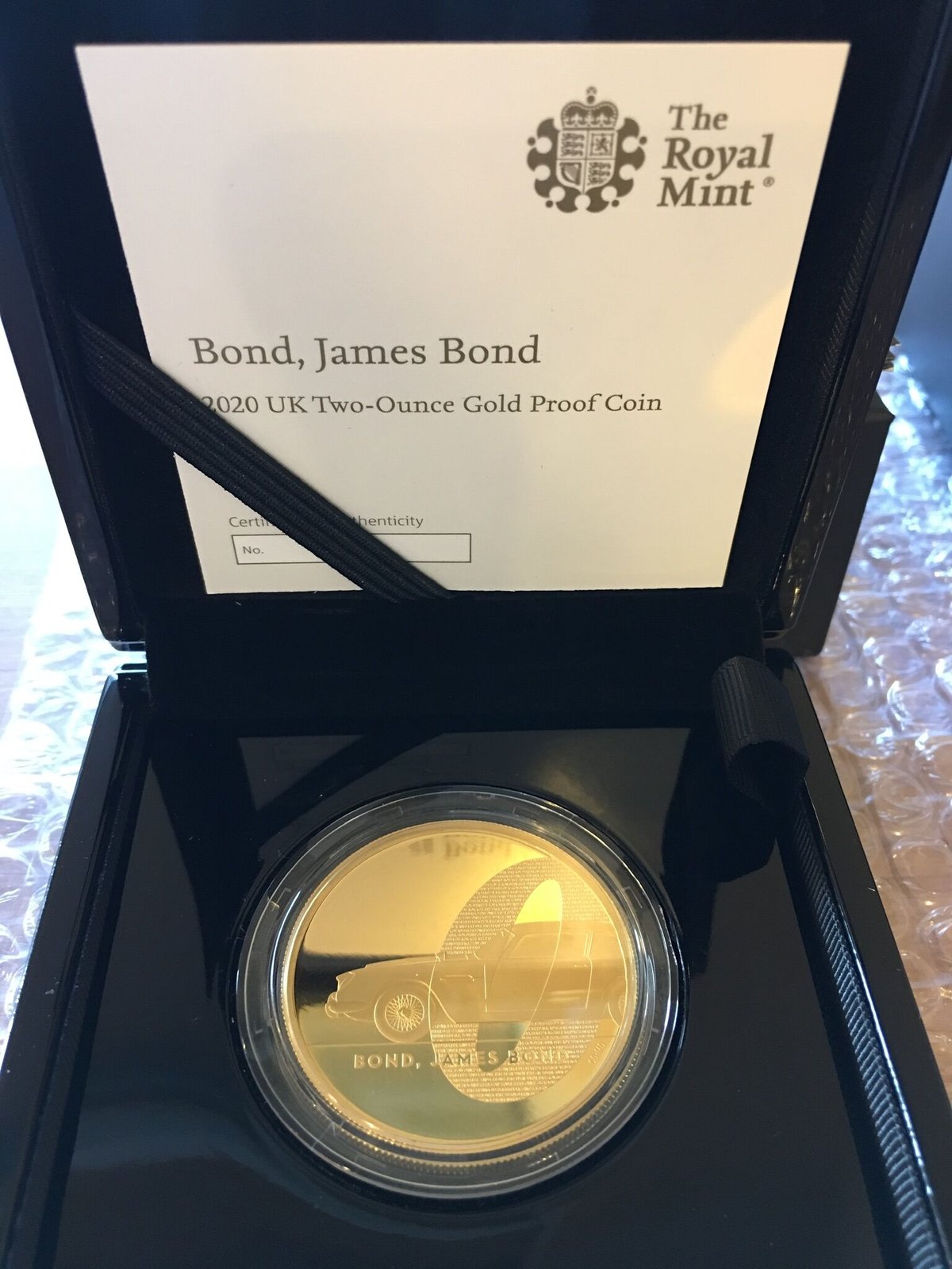 第1貨】2オンス 007 ジェームズ・ボンド 200ポンド金貨 プルーフコイン