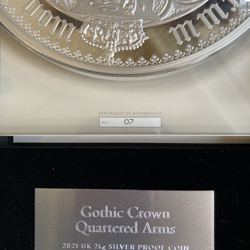 2021 ロイヤルミント　ゴチッククラウン　2オンスプルーフ銀貨 発行50枚・超大型2kg銀貨】 ゴチッククラウン 2021 ロイヤル