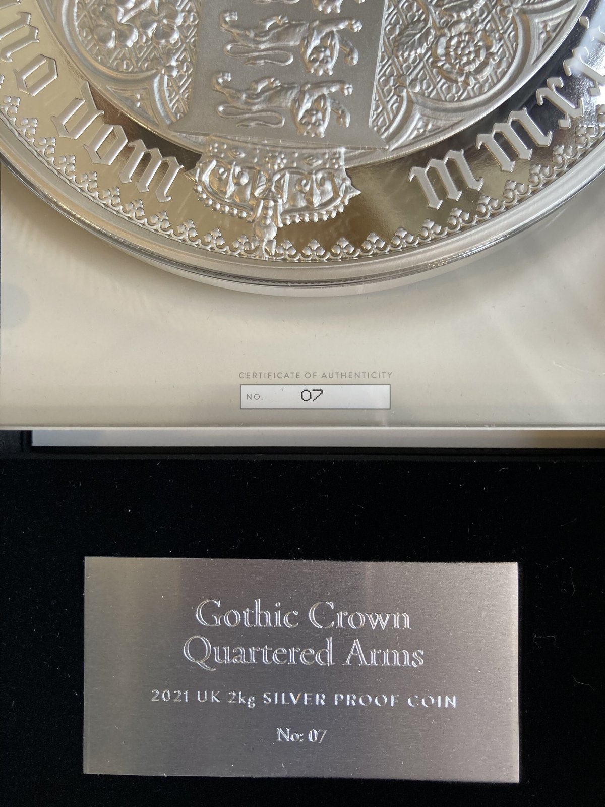2021 ロイヤルミント　ゴチッククラウン　2オンスプルーフ銀貨 発行50枚・超大型2kg銀貨】 ゴチッククラウン 2021 ロイヤル