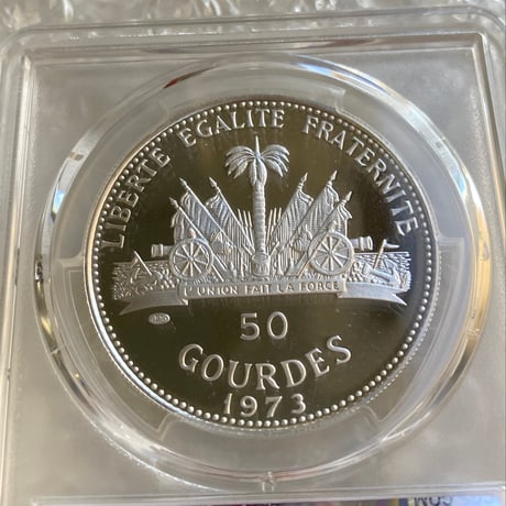 1973年 ハイチ 貝を持つ少女 マーメイド PCGS鑑定PR69DCAM 50グールド銀貨 シルバー プルーフコイン Haiti WOMAN WITH CONCH