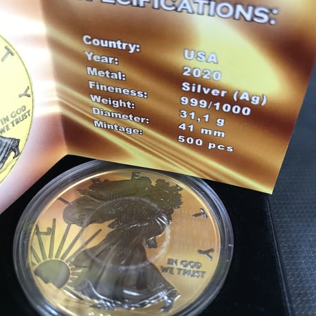 【新品】2020 アメリカイーグル リバティ スペースゴールド版 Space Gold Edition 銀貨 コイン シルバー 発行枚数500枚