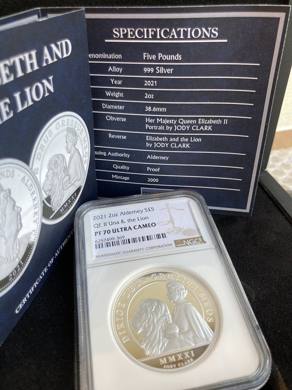 2021 ブリタニア ライオン 2ポンド プルーフ銀貨 NGC PF70UCFR