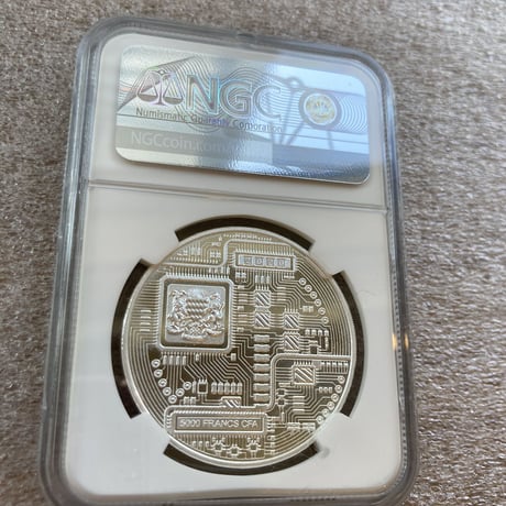 【NGC鑑定PF67】 ビットコイン プルーフ版 チャド共和国 CFAフラン 1オンス銀貨 シルバーコイン 暗号資産 暗号通貨 仮想通貨 クリプトアセット Bitcoin