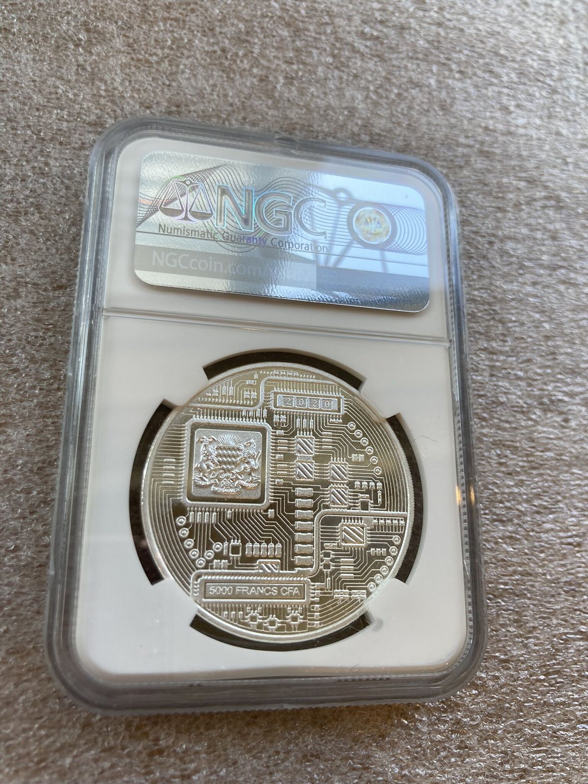 本物　保証書有　銀貨　ビットコイン　BTC 純銀　銀コイン NGC鑑定・PF67】ビットコイン チャド共和国 CFAフラン 1オンス