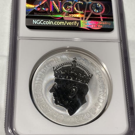 【リバース版】2oz・NGC鑑定PF70 2023年 チャールズ3世 戴冠式記念コイン クラウン 王冠 2オンス銀貨 シルバー リバースプルーフコイン ロイヤルミント