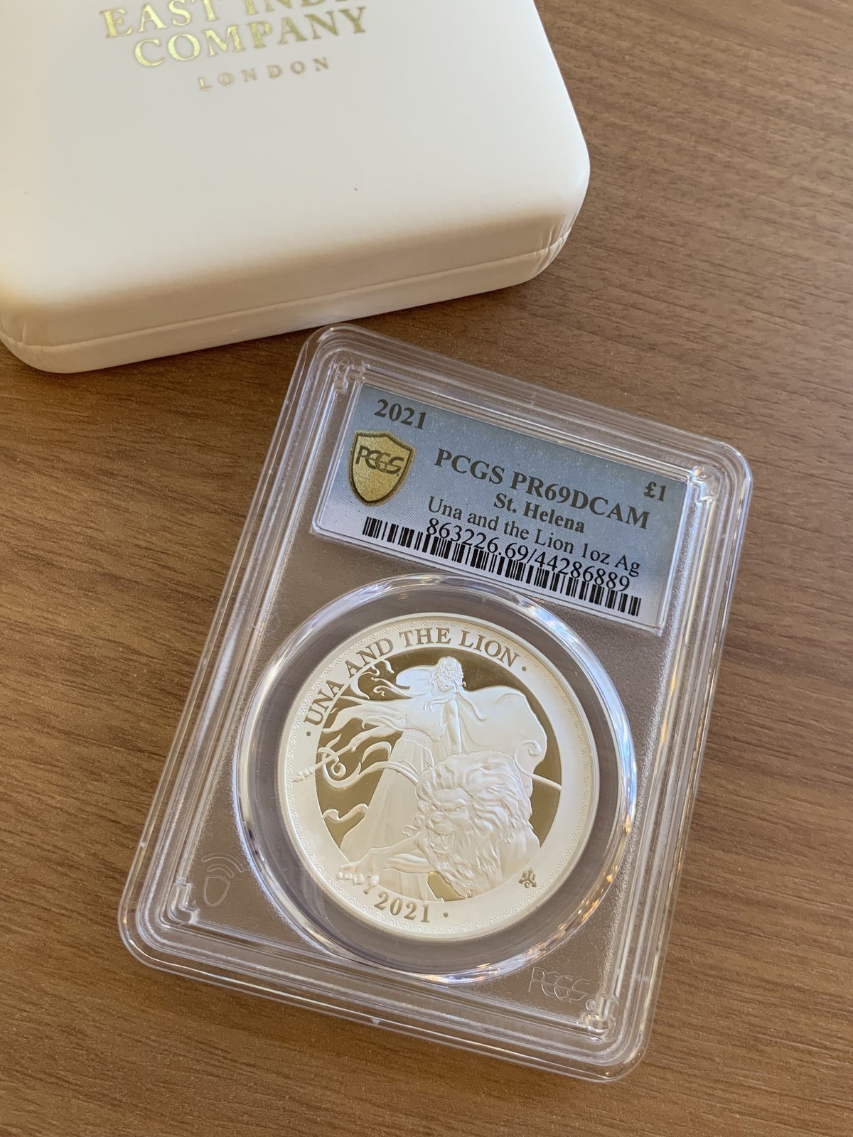 ホワイトスポット多め PCGS鑑定PF69 ウナとライオン 2021年 イギリス領