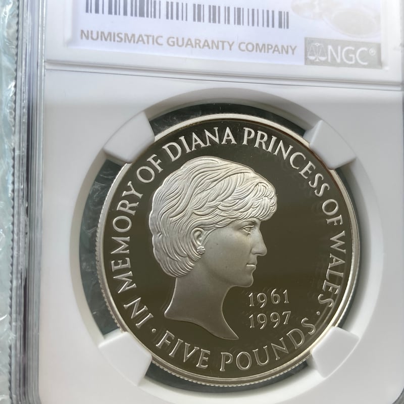 1999年 ダイアナ妃 追悼記念 シルバー 銀貨 NGC イギリス. 1999