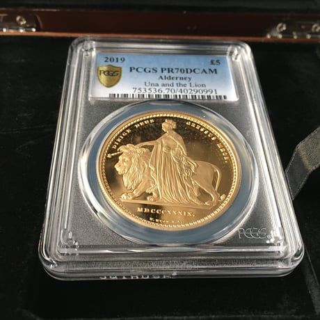 PCGS PR70DCAM Una  Lion Alderney ウナとライオン 2019 イギリス領オルダニー島 ５ポンドプルーフ金貨 ゴールド コイン エリザベス ヴィクトリア