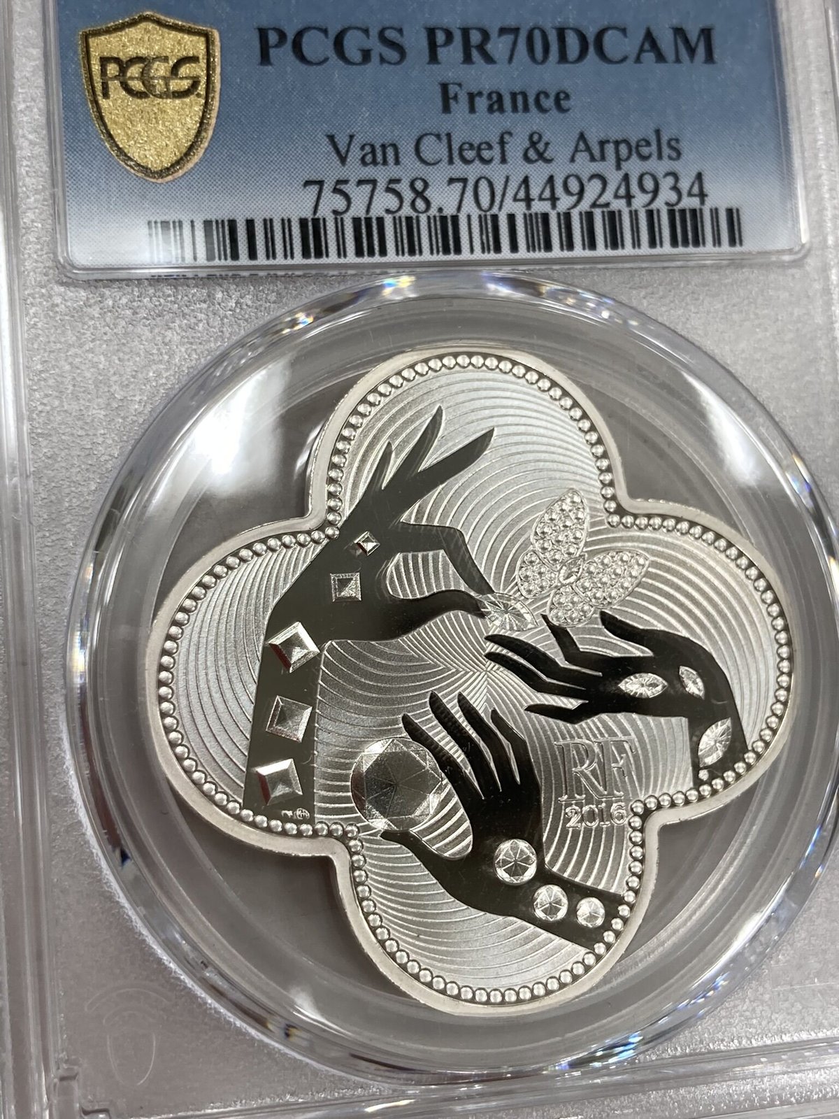 PCGS70鑑定 ヴァンクリーフ＆アーペル フランス造幣局 2016年 10ユーロ ...