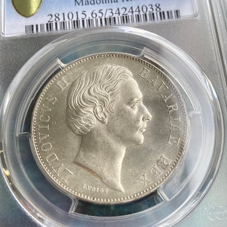 【PCGS鑑定MS65】1871年ドイツ ババリア マドンナ　ターラー銀貨 アンティークコイン ターレル バイエルン Bavaria Madonna Taler thaler
