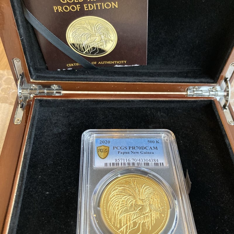 PCGS PR70DCAM確定品】2020 パプアニューギニア 極楽鳥 500キナ