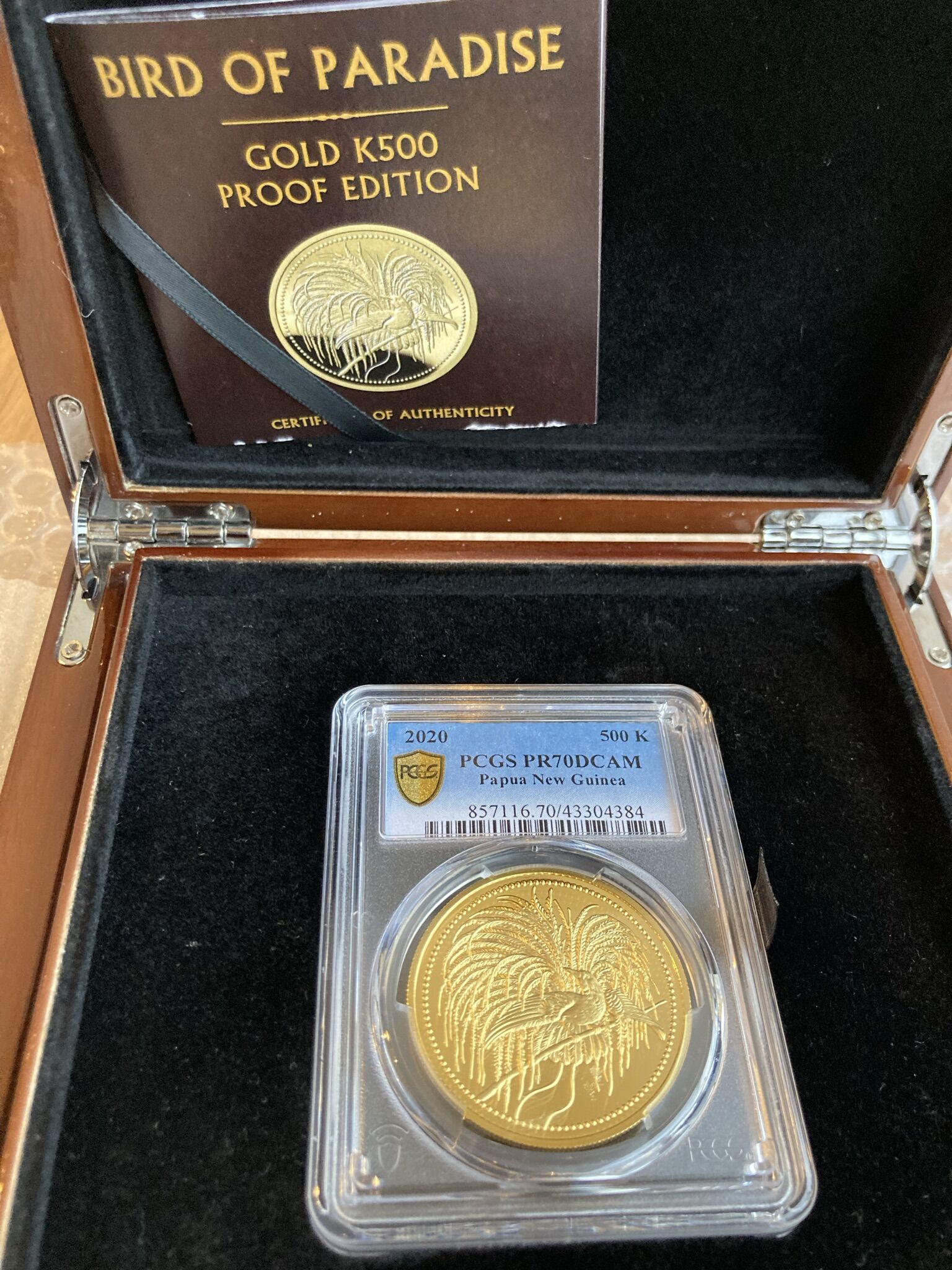 2020年 パプアニューギニア 極楽鳥　2オンス銀貨　PCGS70DCAM original