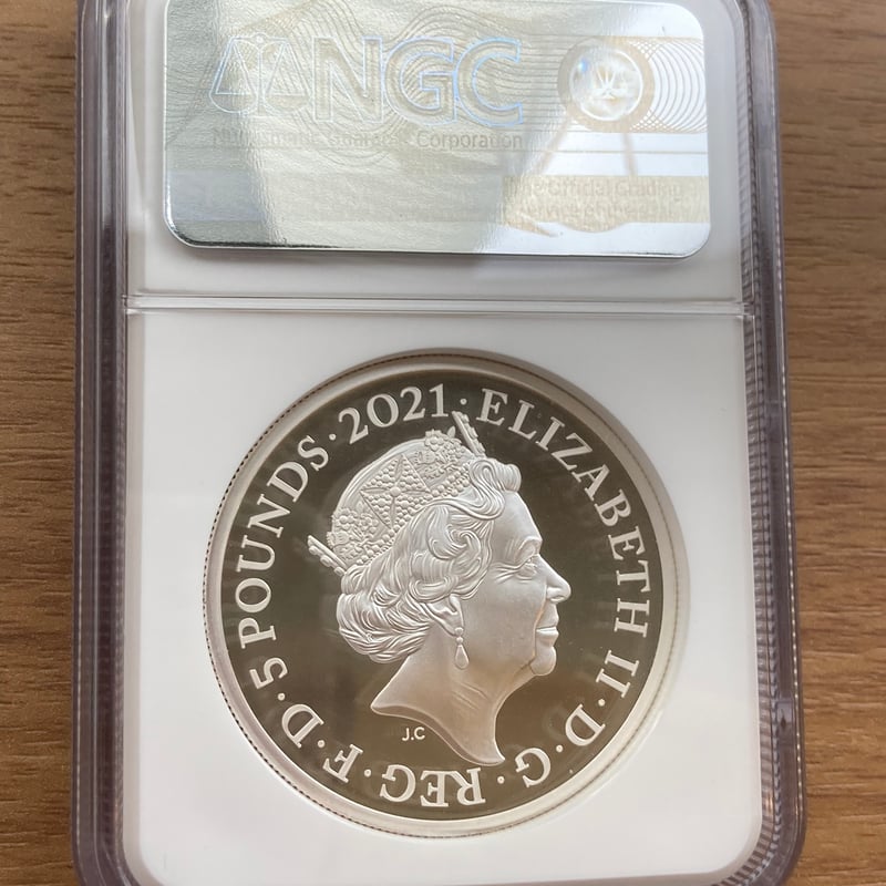 最高鑑定 2021 ゴシッククラウン（シールド） 2oz 銀貨 PF70