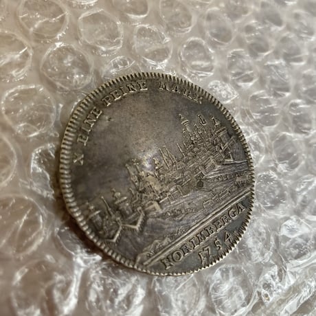 都市景観 ドイツ ニュルンベルク 1754年 ターラー銀貨 未鑑定 シルバー アンティークコイン 神聖ローマ帝国 ニュルンベルグ