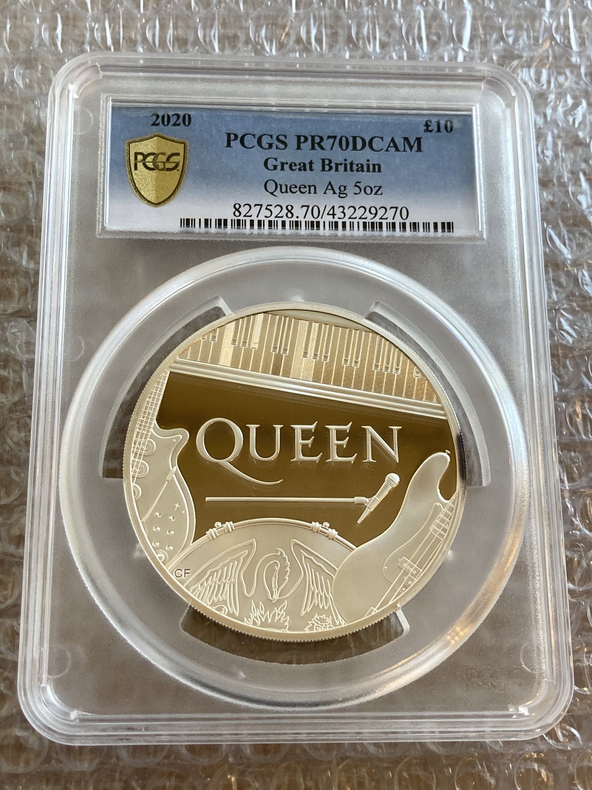 【新品未使用】Queen クイーン 2020ミュージックレジェンド 1ポンド銀貨 PCGS70鑑定・世界でわずか5枚 QUEEN】ミュージック・レジェンド