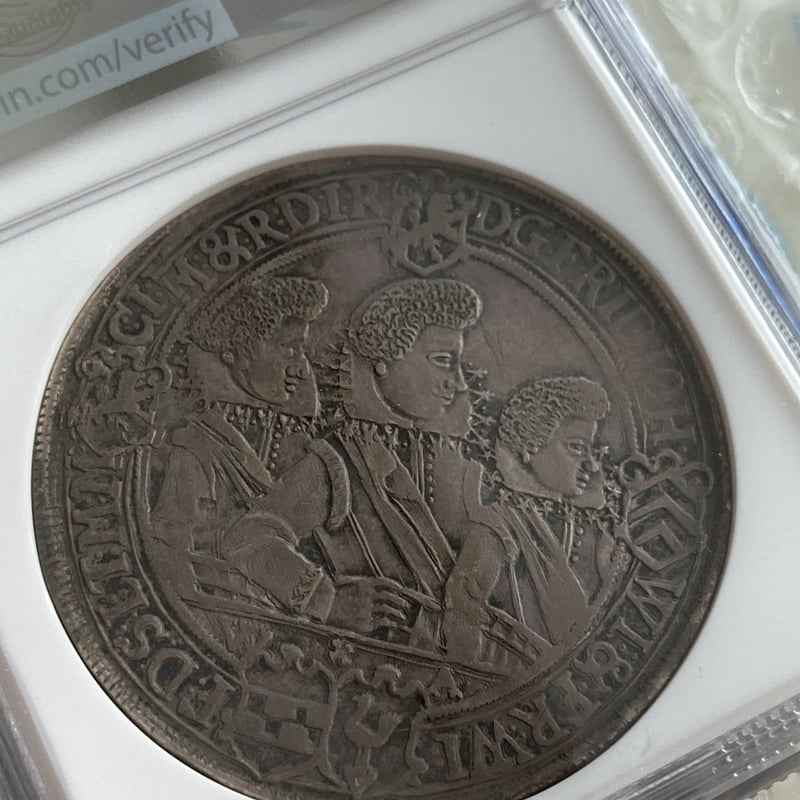 ターラー銀貨 4兄弟 1619年 神聖ローマ帝国 ドイツ ザクセン アルテン 