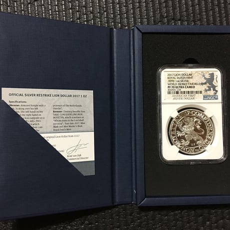【最高品位：NGC PF70 ULTRA CAMEO】 2017 Lion Dollar ライオンダラー オランダ ロイヤルダッチ 銀貨 アンティークコイン ホワイト 白