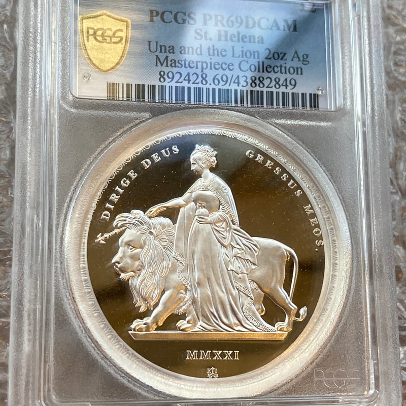PCGS鑑定PR69】ウナとライオン 2021年 セントヘレナ造幣局
