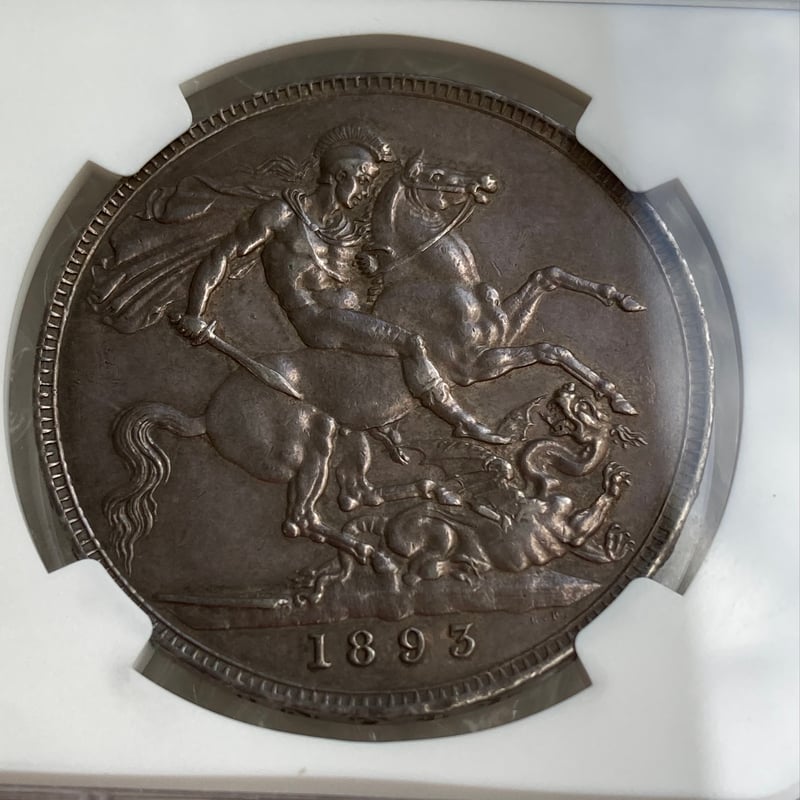 大英帝国1891年ヴィクトリア女王 ジュビリーヘッドクラウン大型銀貨PCGS認証 1893年LⅥ クラウン銀貨 ヴィクトリア女王 ヴェールヘッド NGC鑑定AU