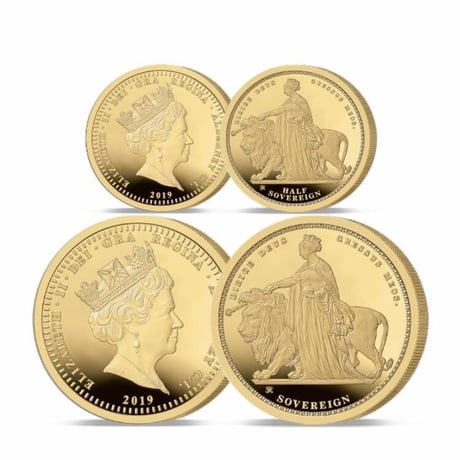 ウナとライオン 2019 オルダニー島 24k ソブリン金貨セット ゴールドコイン Alderney Una Lion sovereign gold coin set