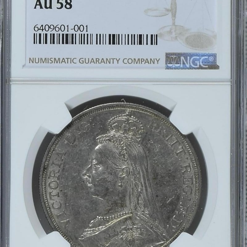 11月中旬発送 NGC鑑定AU58 ジュビリーヘッド 1887年 クラウン銀貨 